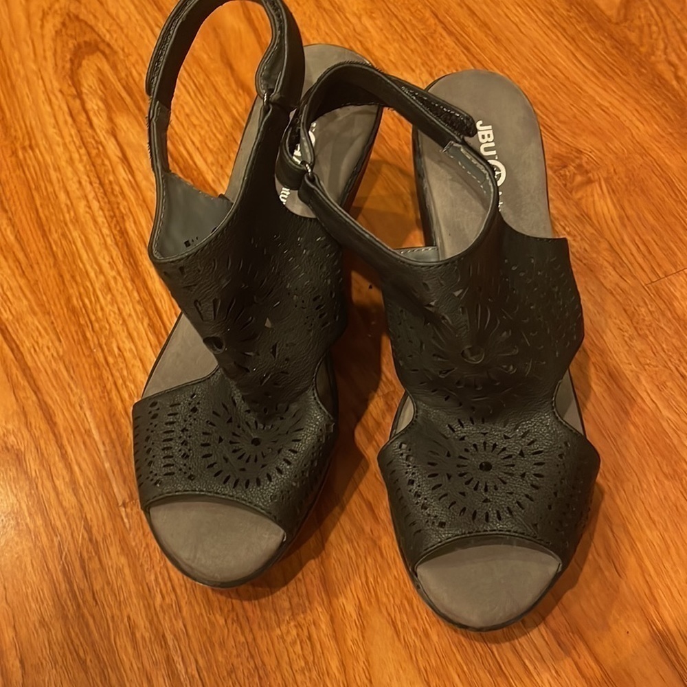 Jbu wedges womens size7.5 black​​​​​​​​​ - Picture 3 of 8